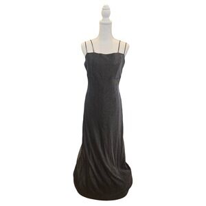 Y2K Vintage Nadine Dress Prom Evening Formal Black Metallic Goth Colorful Medium